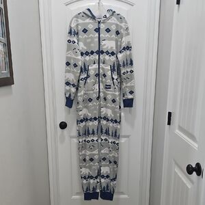 Tipsy Elves Polar Bear Pine Tree Festive Jumpsuit Onesie Unisex